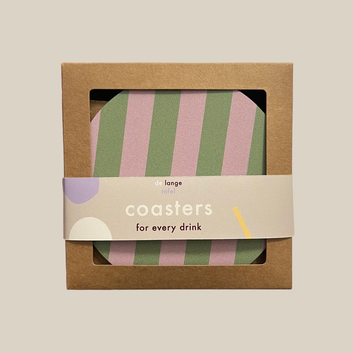 Onderzetters · Striped green/pink