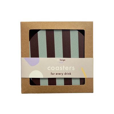 Onderzetters striped · mint/ aubergine