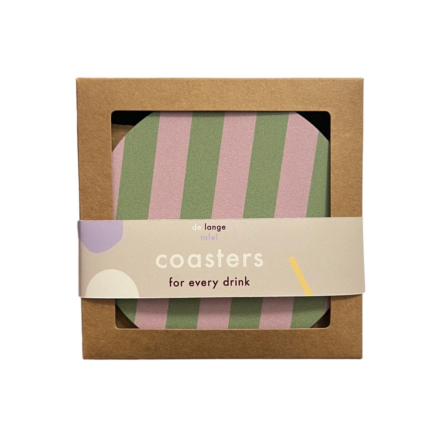 Onderzetters striped · green/pink
