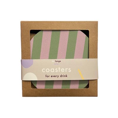 Onderzetters striped · green/pink