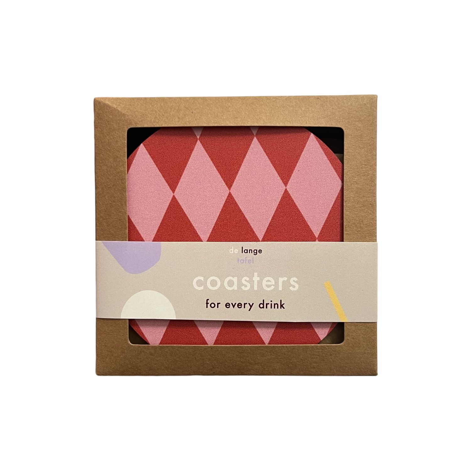 Onderzetters diamond · pink/red