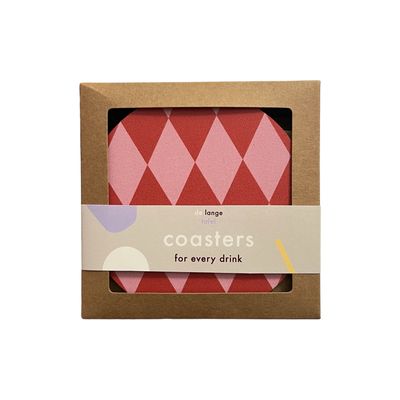 Onderzetters diamond · pink/red