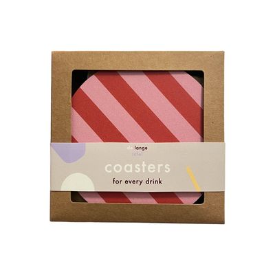 Onderzetters striped · pink/red