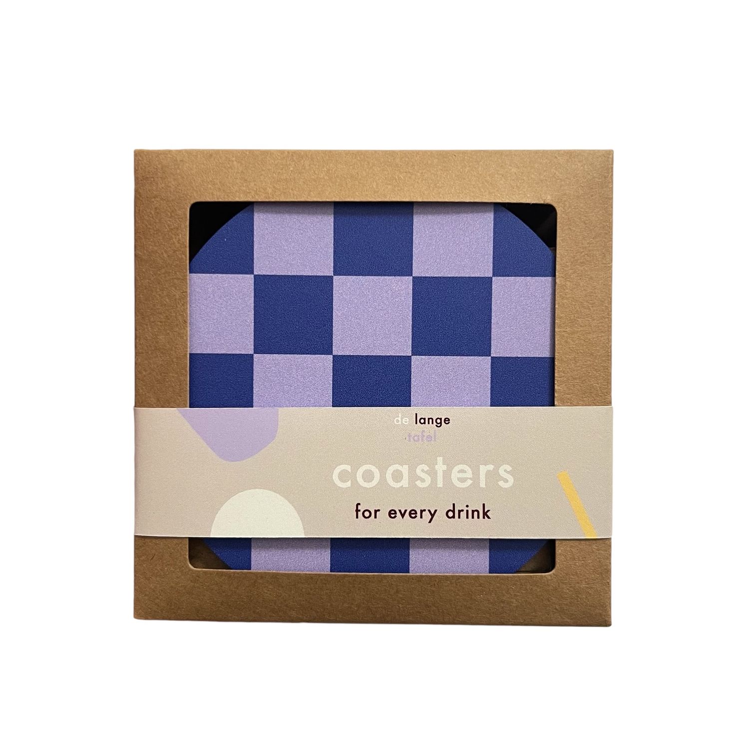 Onderzetters checked · lila/blue
