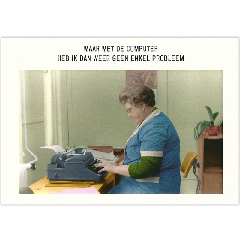 Kartoenfabriek postkaart &#39;Computer geen probleem&#39;