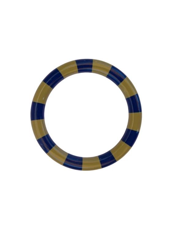 Bybjor Stripe Bangle Armband · Olijf / Kobalt