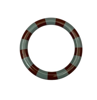 Bybjor Stripe Bangle Armband · Dark Caramel / Dusty Blue