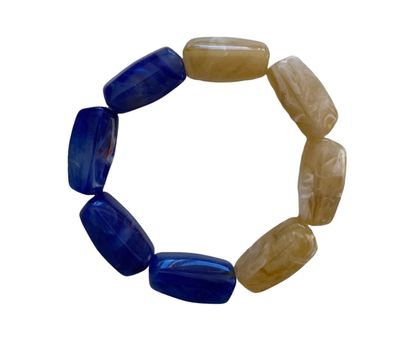 Bybjor Duo Color Beads Bracelet · Caramel / Cobalt
