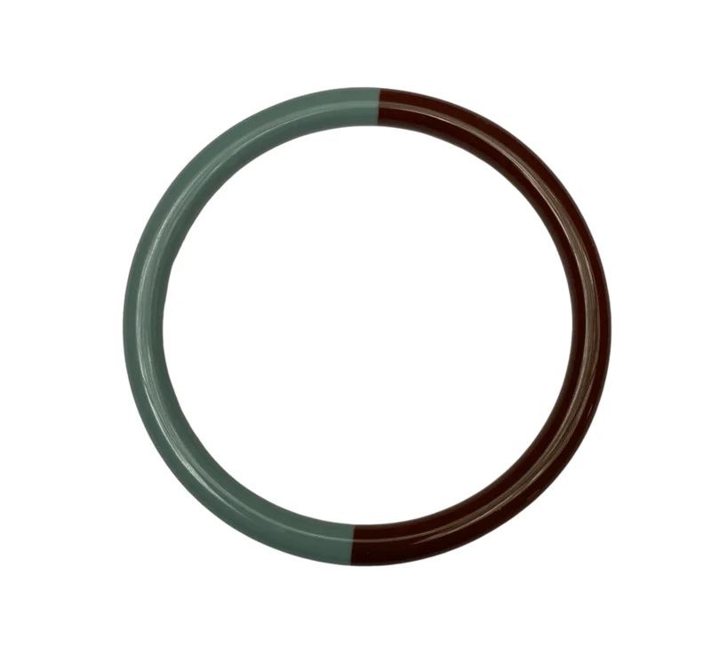 Bybjor Duo Color Bangle-armband · Caramel / Dusty-blue