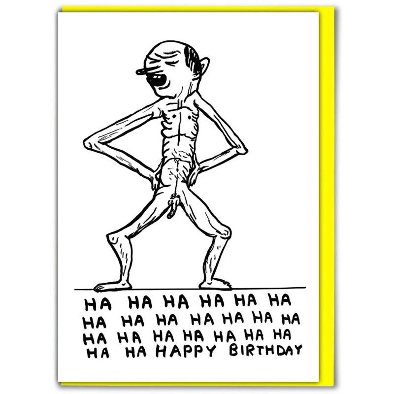 Dubbele kaart &#39;Ha ha ha ha happy birthday&#39;