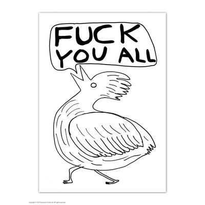 Postkaart &#39;Fuck you all&#39;