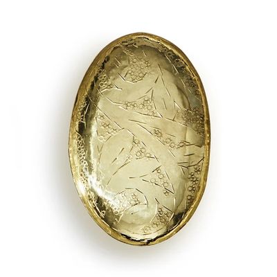 Schaaltje geurblokje messing ovaal goud