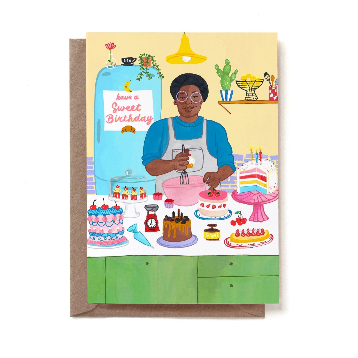 Dubbele kaart &#39;Have a sweet birthday&#39;
