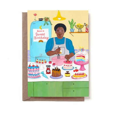 Dubbele kaart &#39;Have a sweet birthday&#39;