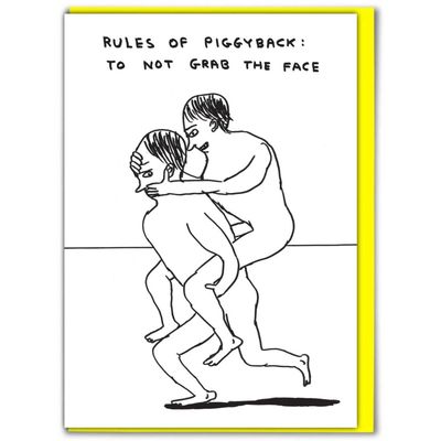 Dubbele kaart &#39;Piggy back birthday&#39;