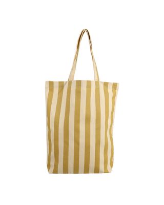 Katoenen tas gestreept vanilla oker