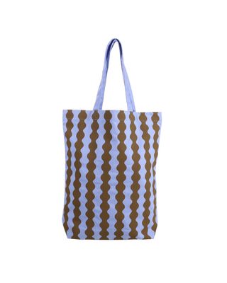 Katoenen tas waves ice blue olive