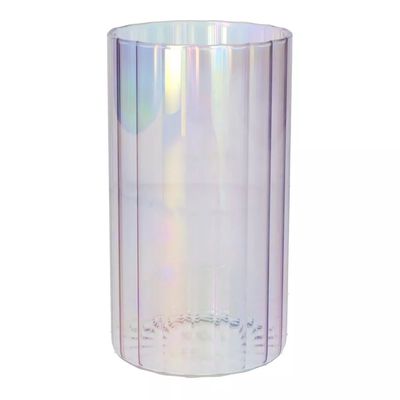 Vaas lila/roze glas cilinder pearl finish · laag