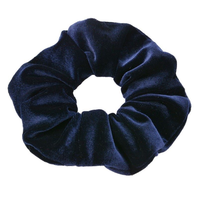 Scrunchie rib fluweel · donkerblauw