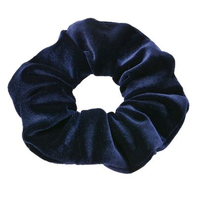 Scrunchie rib fluweel · donkerblauw