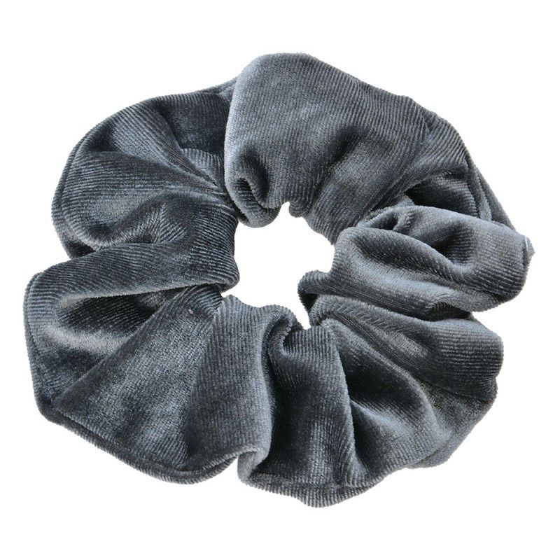 Scrunchie rib fluweel · grijs