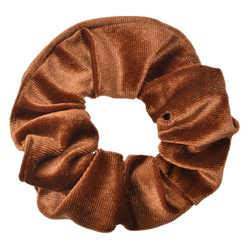 Scrunchie rib fluweel · roestbruin