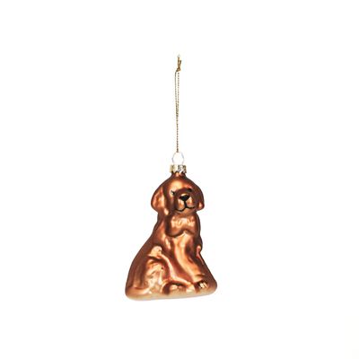 Kerstbal hanger hond glas