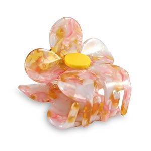 Haar klem flower Pink-gold L