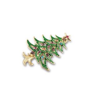 Broche christmas tree gold-green-multicolor