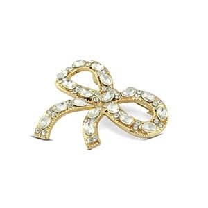 Broche bow gold diamond