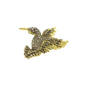 Broche kolibrie gold/black