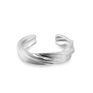 Ring stainless steel twisted silver