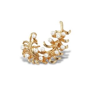 Broche veer met parels