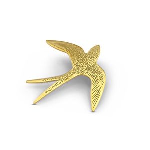 Broche zwaluw goud
