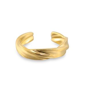 Ring stainless steel twisted gold