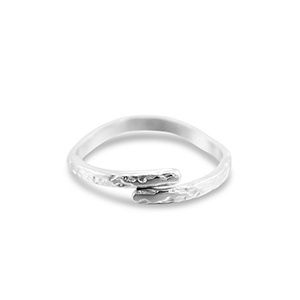 Ring stainless steel wave silver