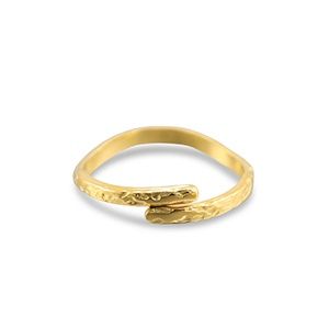Ring stainless steel wave gold