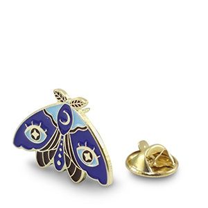 Pin nachtvlinder blue/gold