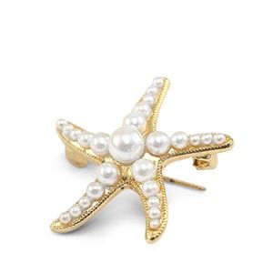 Broche zeester parels