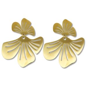 Oorbellen goud oorstekers organic flowers