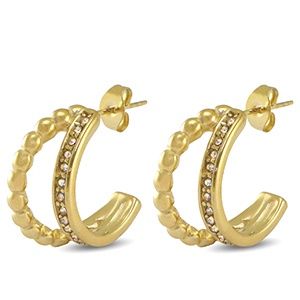 Oorbellen oorstekers zirconia gold