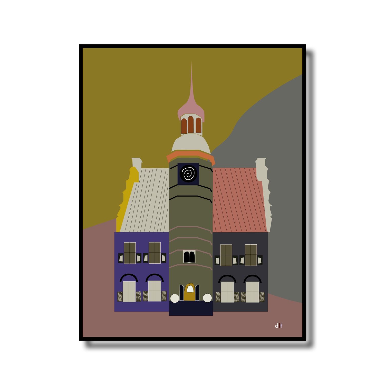 Print in lijst Gennep in kleur