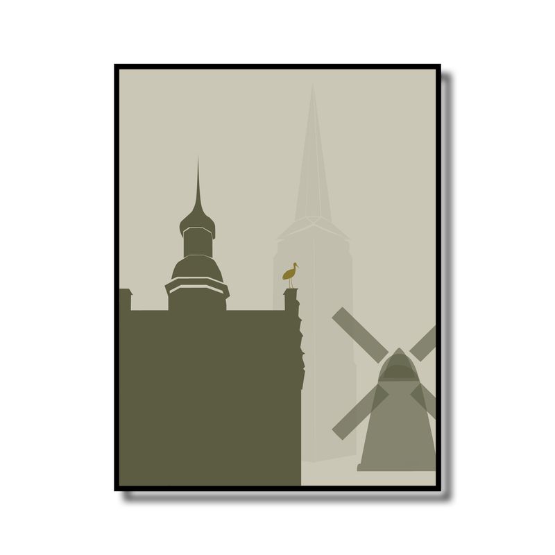 Print in lijst Gennep