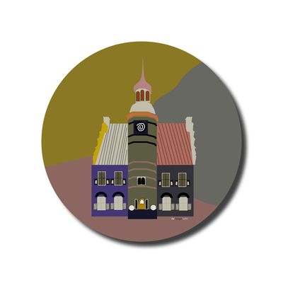 Wandcirkel Stadhuis Gennep roze
