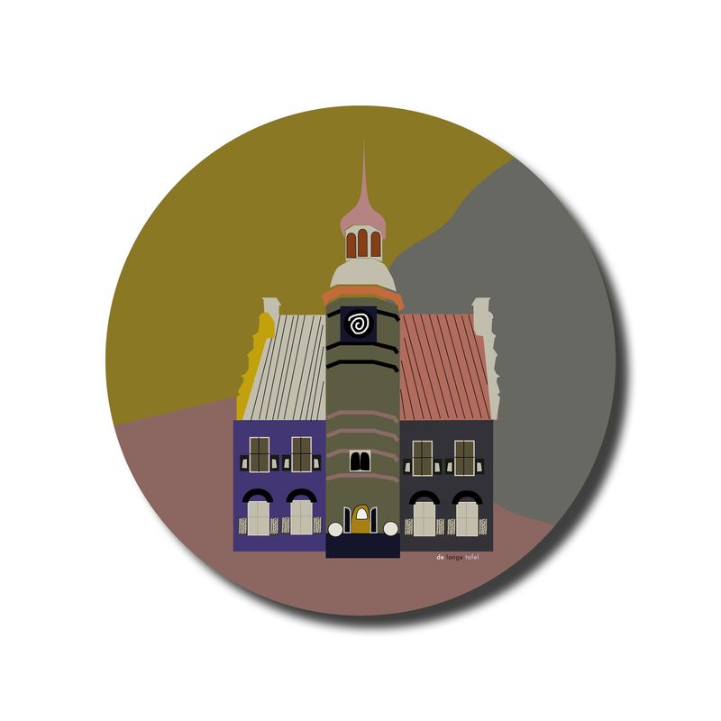 Wandcirkel Stadhuis Gennep roze