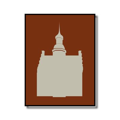 Print in lijst Gennep stadhuis vlak rood