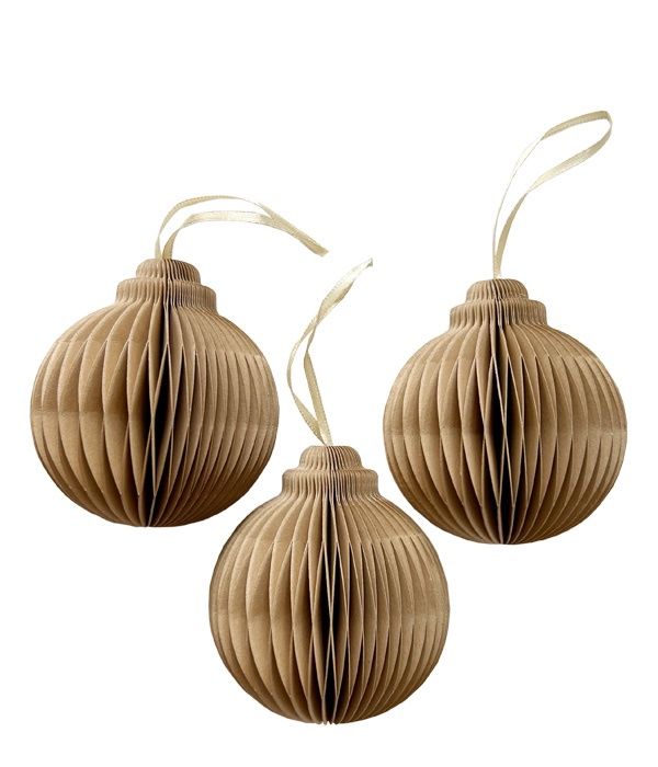 Honeycomb kersthanger ball · caramel