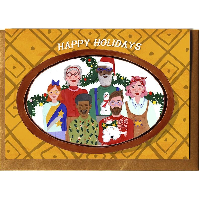 Kerstkaart · Happy holidays familie portret