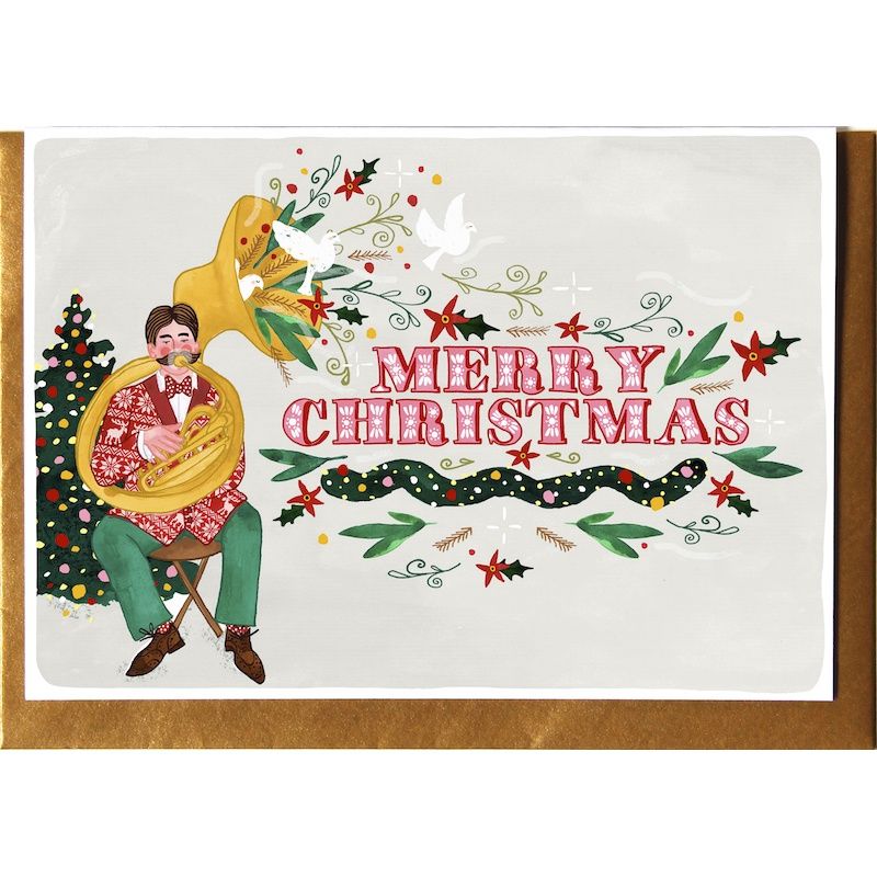 Kerstkaart · Merry christmas tuba