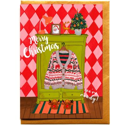 Kerstkaart · Merry christmas 'we're ready!'